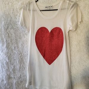 Wildfox glitter heart shirt